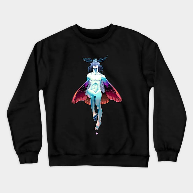 Moth boy illustration Crewneck Sweatshirt by Mako Design 